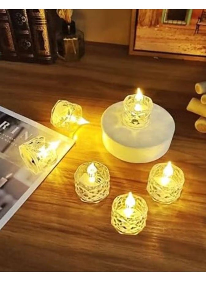 طقم 6 شموع ديكورية بدون لهب وبدون دخان لرمضان—آمنة وأنيقة لإضفاء أجواء رمضانية دافئة - Image 4